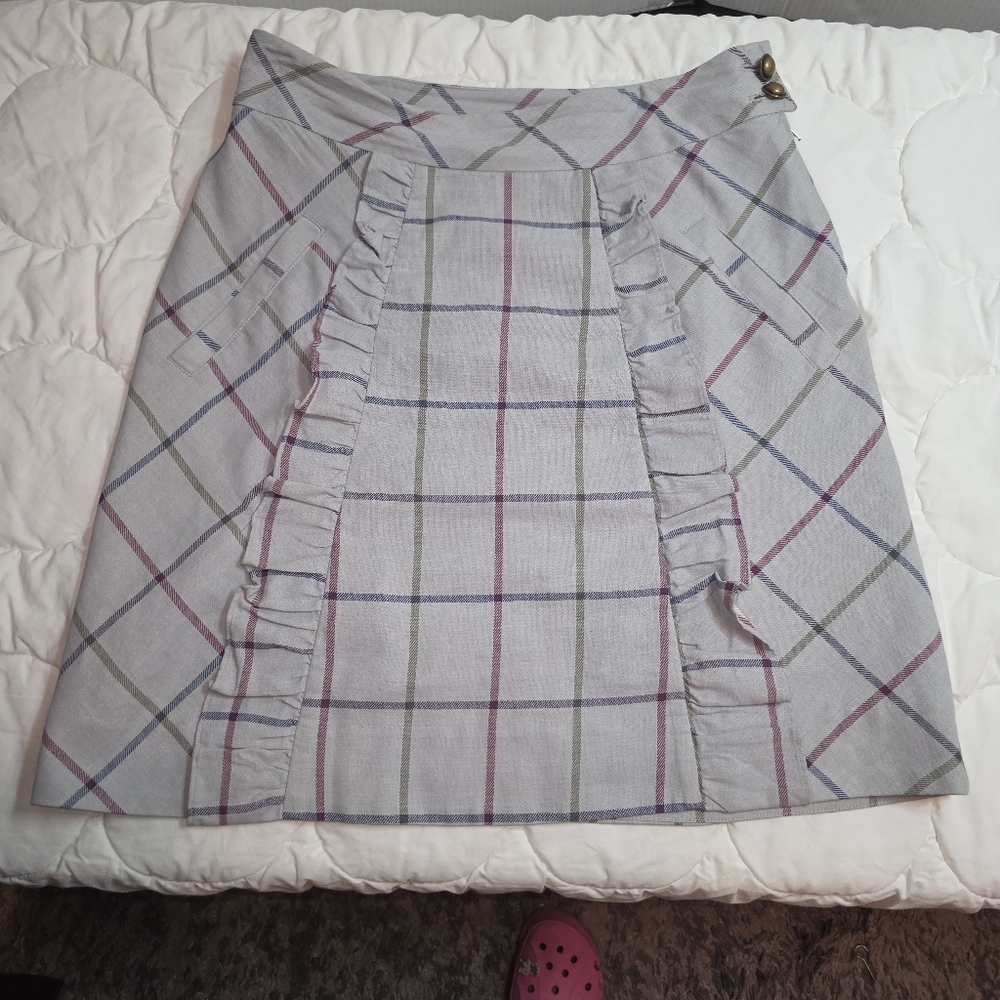Edme & Esyllte for Anthropologie Plaid Ruffle Skirt – Women’s Size 8 - Picture 8 of 10